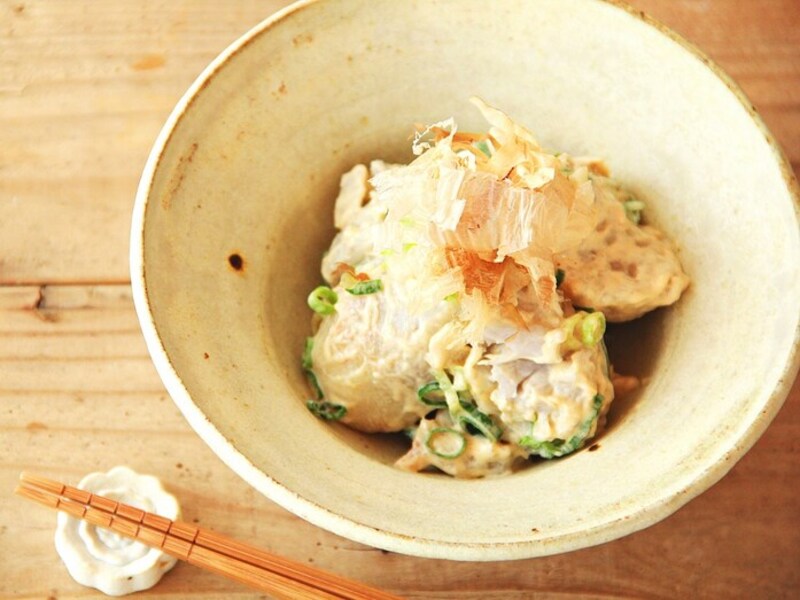里芋とねぎの醤油マヨ和えサラダ