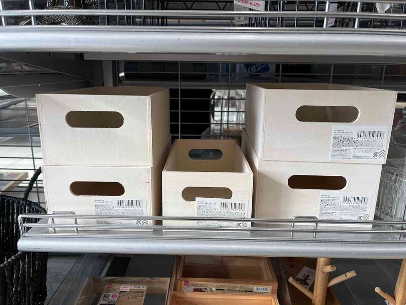 ダイソーの「ウッドボックス」各種