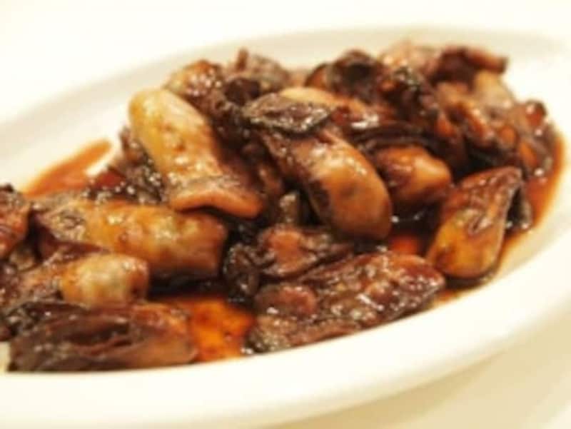 牡蠣の赤ワイン煮