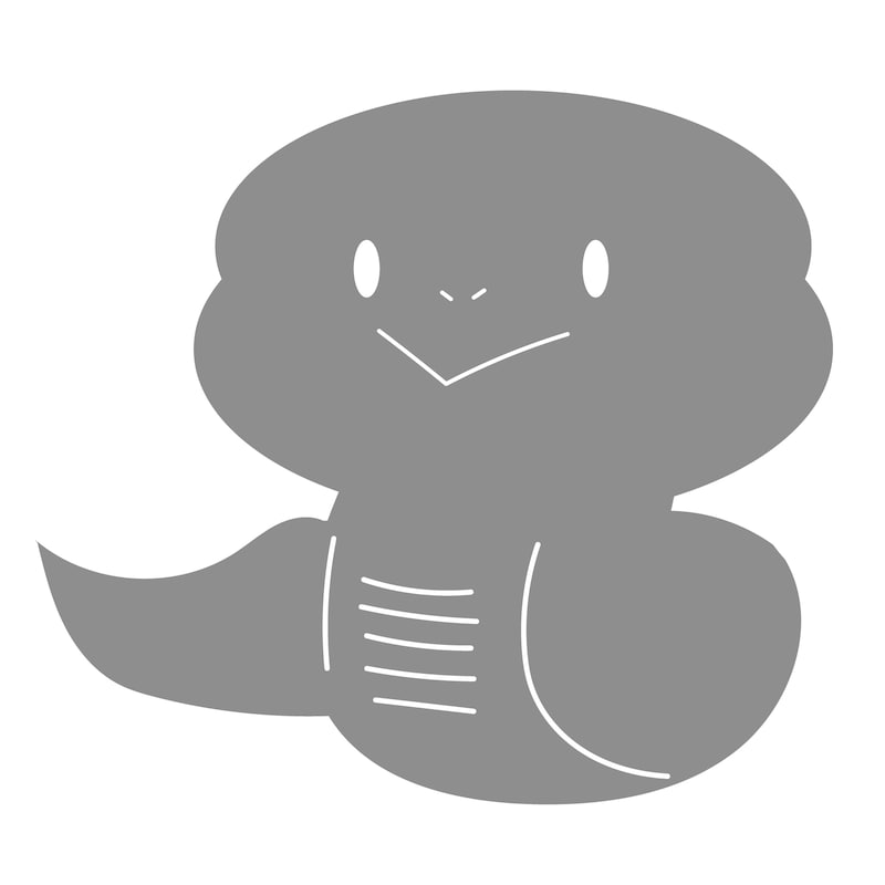 ヘビのイラスト（モノクロ）
