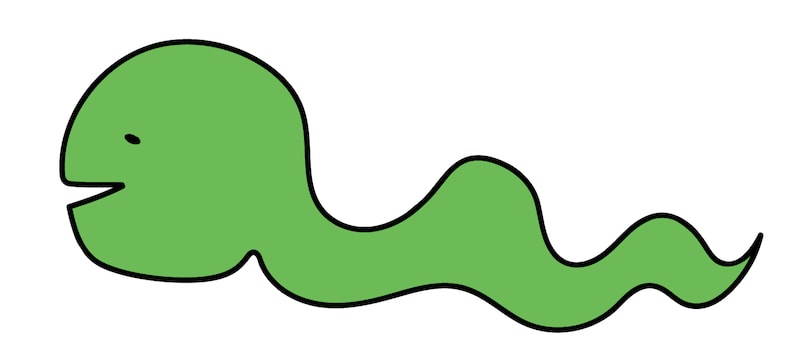 ゆるいタッチのヘビのイラスト