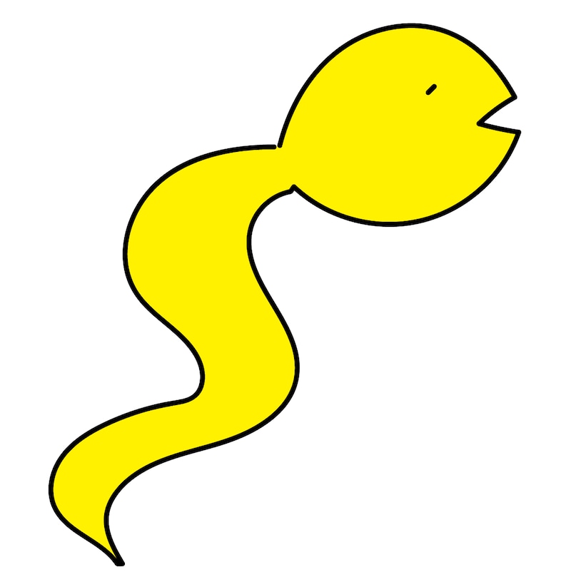 ゆるいタッチのヘビのイラスト