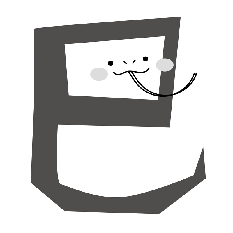 「巳」のイラスト（モノクロ）