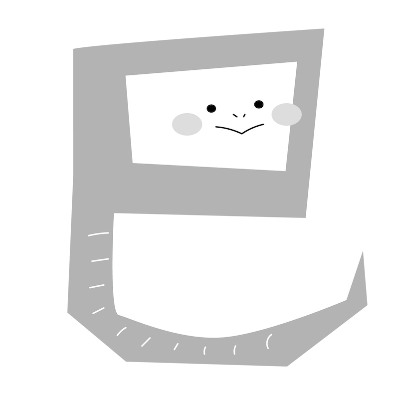 「巳」のイラスト（モノクロ）