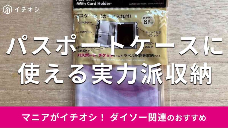 ダイソーのパスポートケース「パスケース（カード入れ付）」