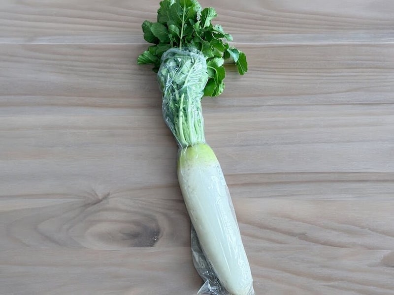 葉付きの大根