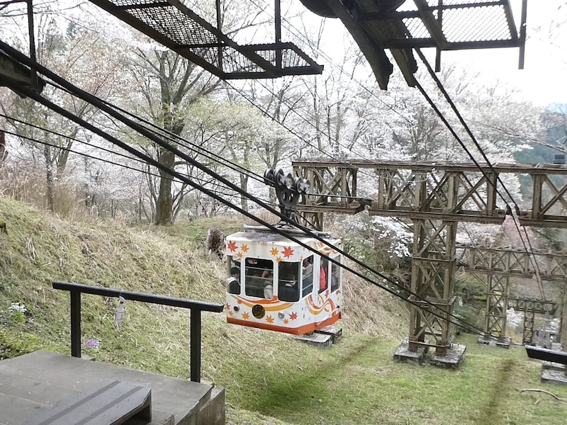 吉野山ロープウェイと桜