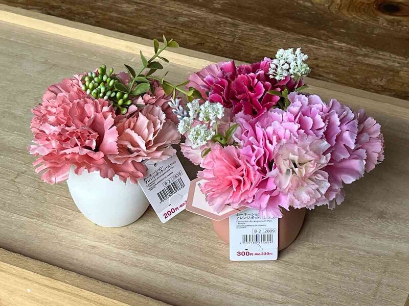 ダイソーのカーネーションで「母の日」のプレゼントに花を添えよう