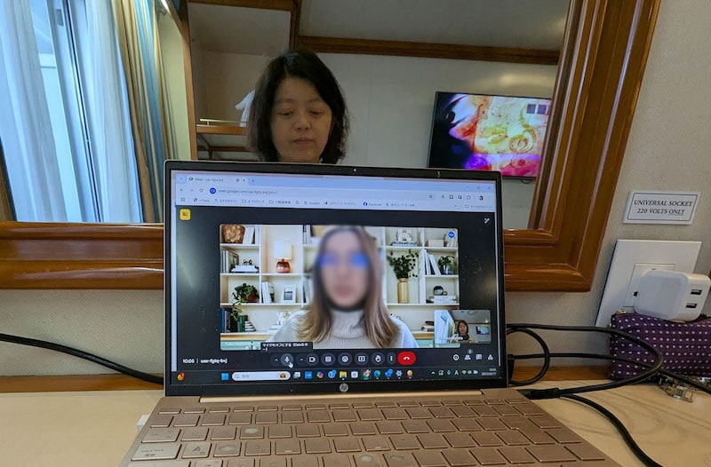 ダイヤモンド・プリンセスはオンラインミーティングもOK(Google Meetsを利用)
