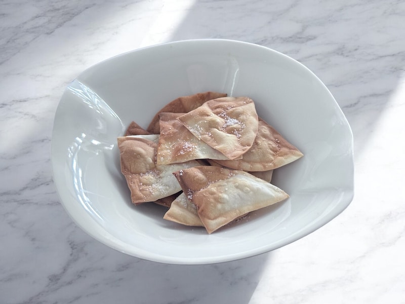 餃子の皮で作ったトルティーヤチップス