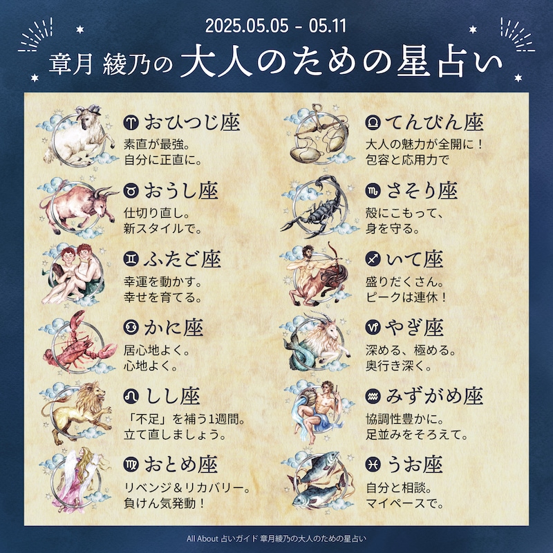 【大人のための星占い】2025年5月5日~5月11日の運勢