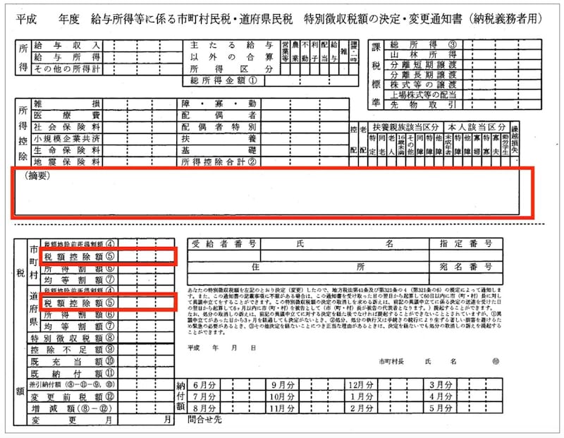 出典:地方税法施行規則第 2 条で示された納税義務者用の税額通知書様式(抜粋)/総務省