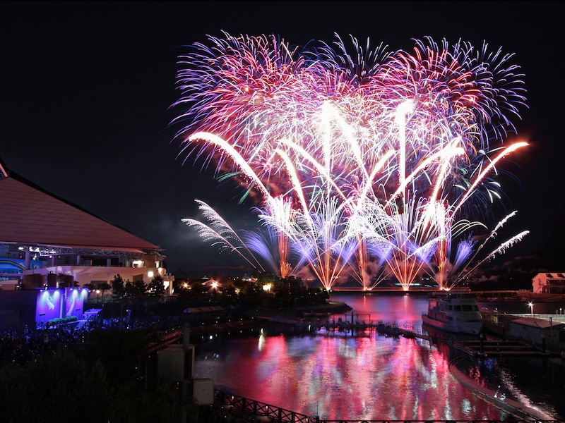 横浜・八景島シーパラダイスオリジナルの花火ショー「花火シンフォニア」(提供画像)