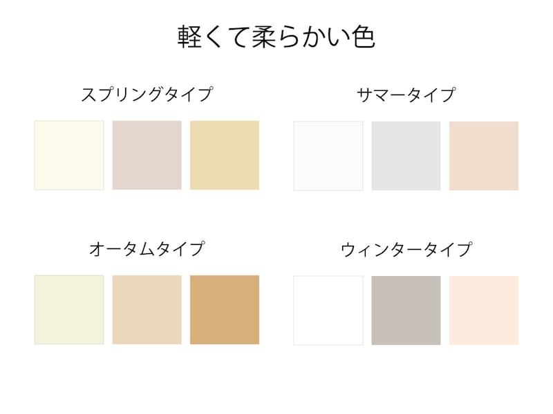 パーソナルカラーのタイプ別 明るく柔らかいニュートラルカラー