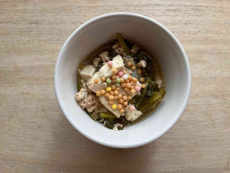 ダイソーの「ふりふりあられ」をあんかけにトッピング