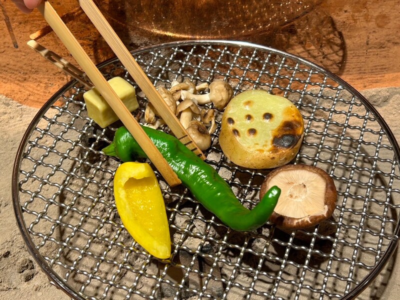 京野菜や地物野菜の炭火焼