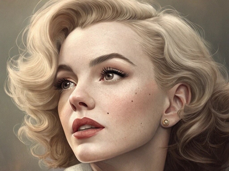 生成AIで作ったマリリン・モンローのイラスト。有名人の顔が写ったイラストなどをAI生成してWebサイトなどにアップロードすると「肖像権侵害」となる可能性がありますが、これは問題ありません。その理由は本稿で明らかにしています ※画像:筆者生成