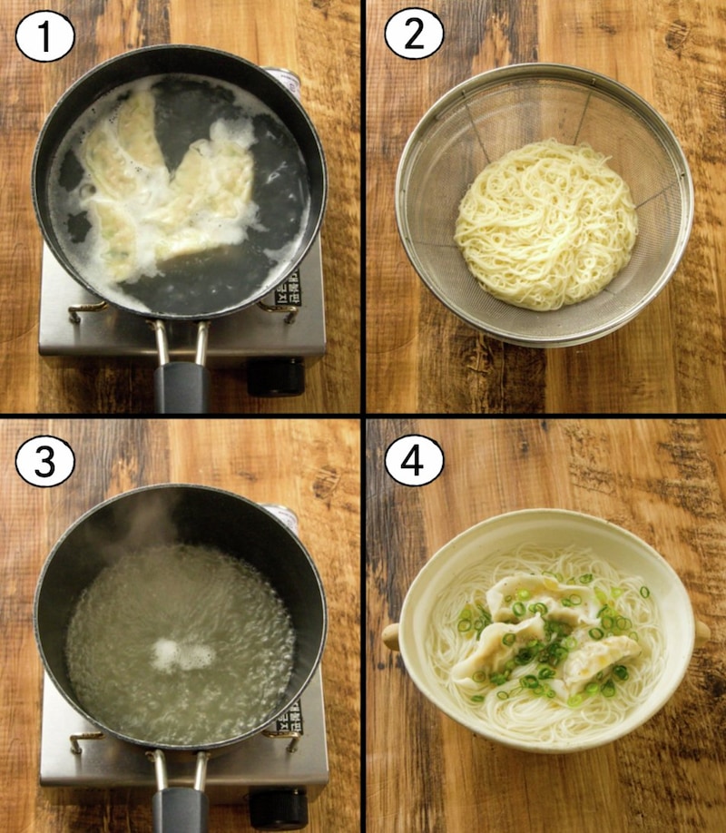 餃子と素麺でつくるラーメン風料理レシピ