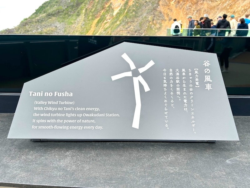 「谷の風車」の案内サイン