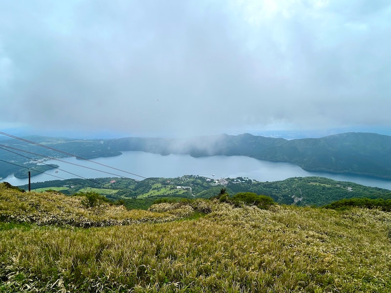 ロープウェイから見えた芦ノ湖