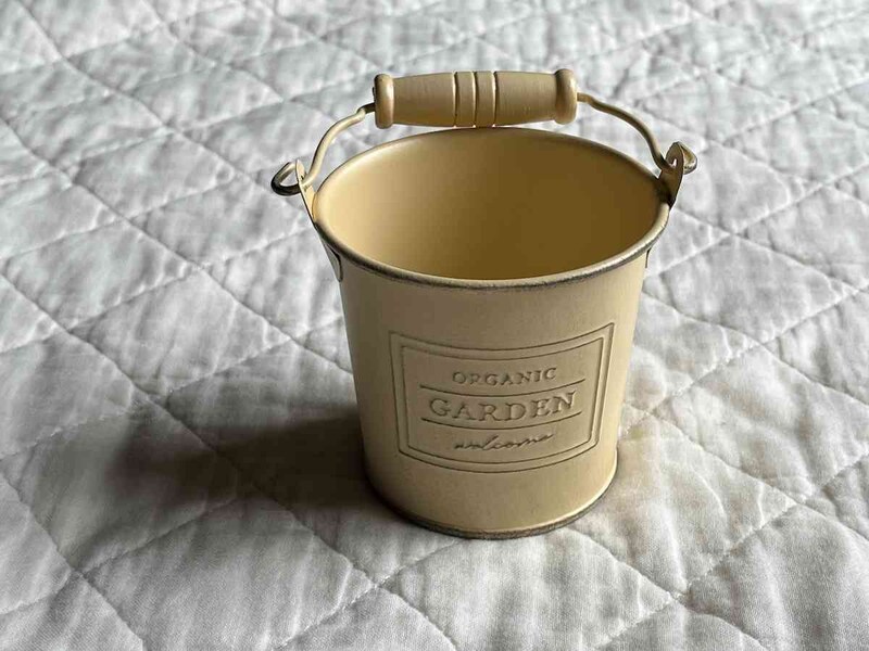セリアの「ブリキガーデンポット 取手付き」
