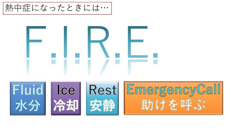 熱中症対応で重要な4文字が「F.I.R.E」だ