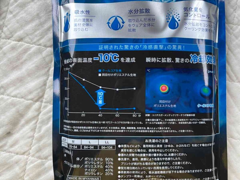 ワークマンの「クールコア(R)冷感 レギンス」は気化熱を利用する