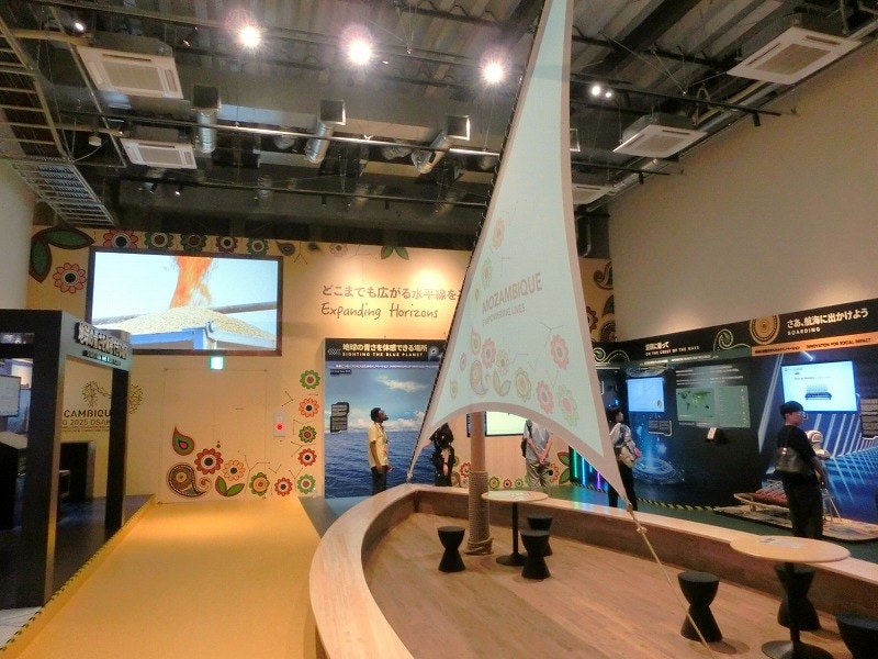 1階の展示室。モザンビークの産業や文化についての展示が興味深い