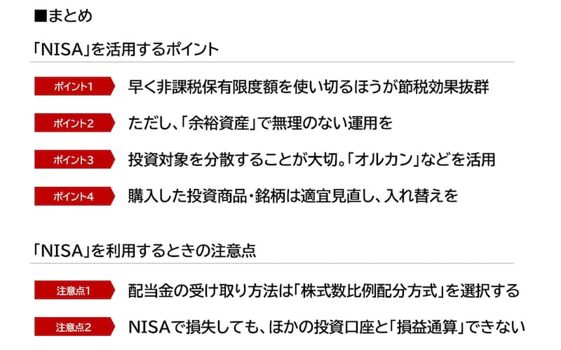 【画像6】NISAを活用するときのポイントと注意点