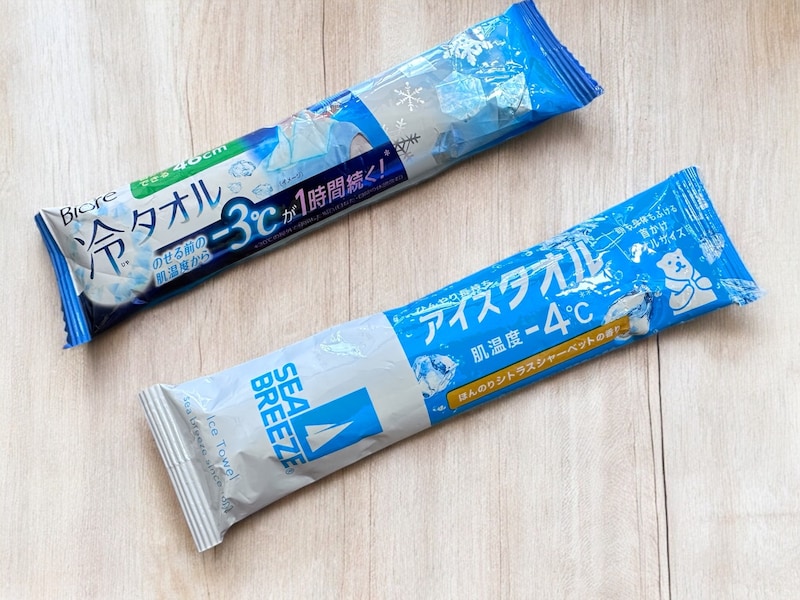シーブリーズのアイスタオルとビオレの冷タオル