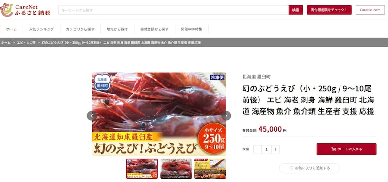 レアな返礼品のイメージ