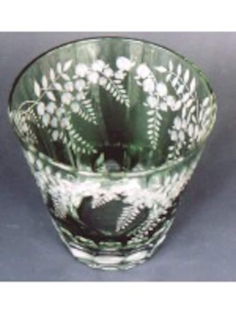江戸切子グラス(緑)