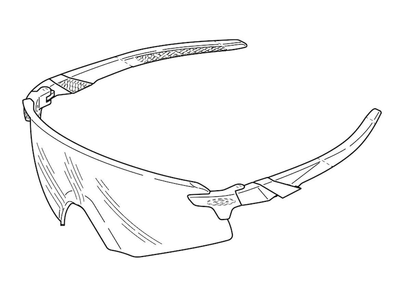 Oakleyの意匠登録（1695696）図面※画像：特許情報プラットフォーム