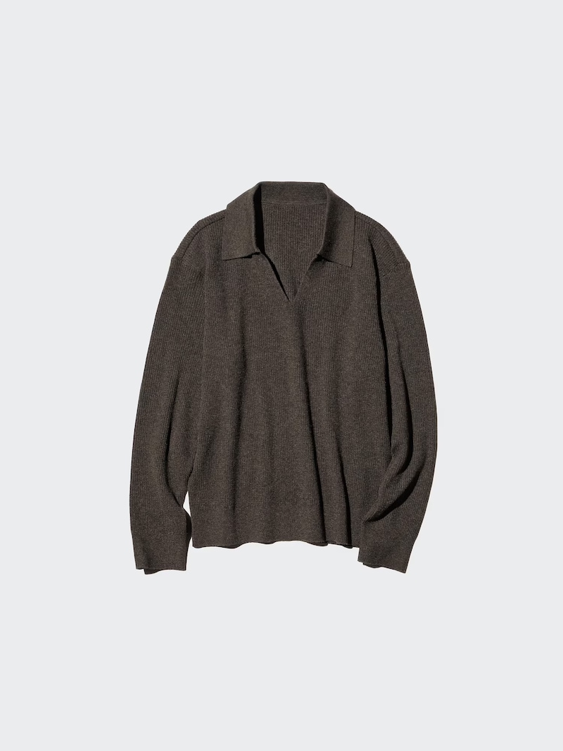 ユニクロ　ウォッシャブルニットリブポロセーター　2990円（税込）