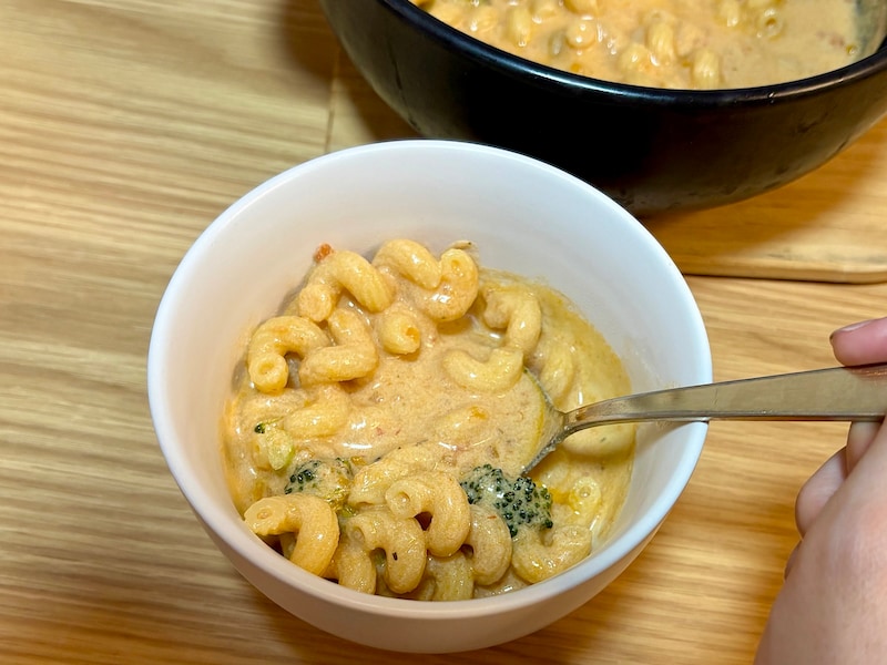 チーズ×海老の風味が香ばしいスープパスタです 