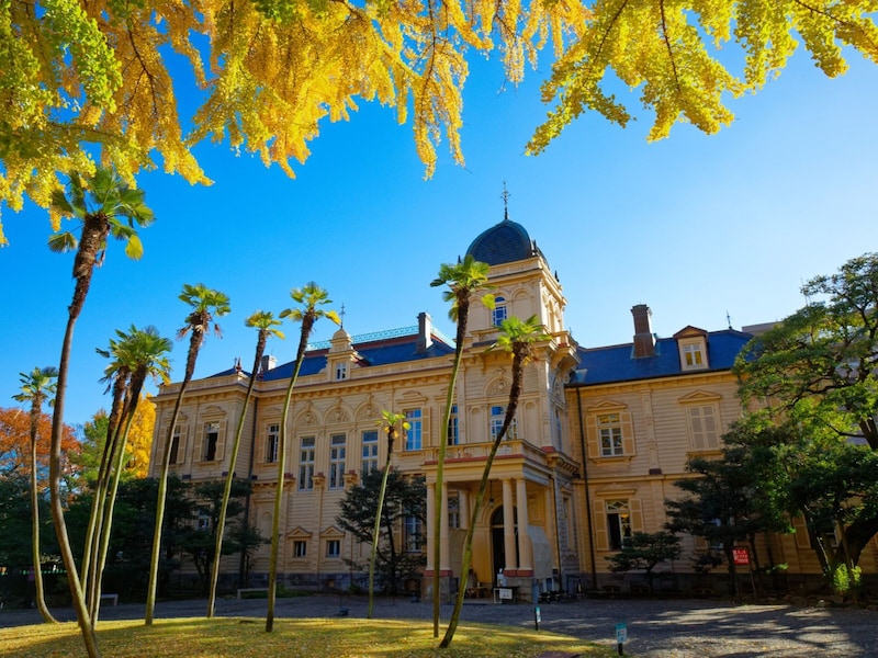 銀杏の黄葉と旧岩崎邸庭園 ※画像:PIXTA