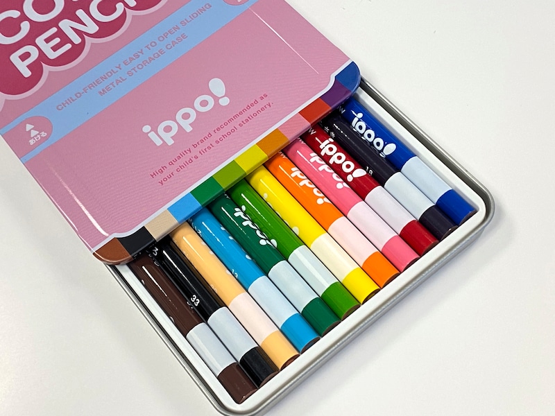 トンボ鉛筆「ippo!スライド缶入色鉛筆」