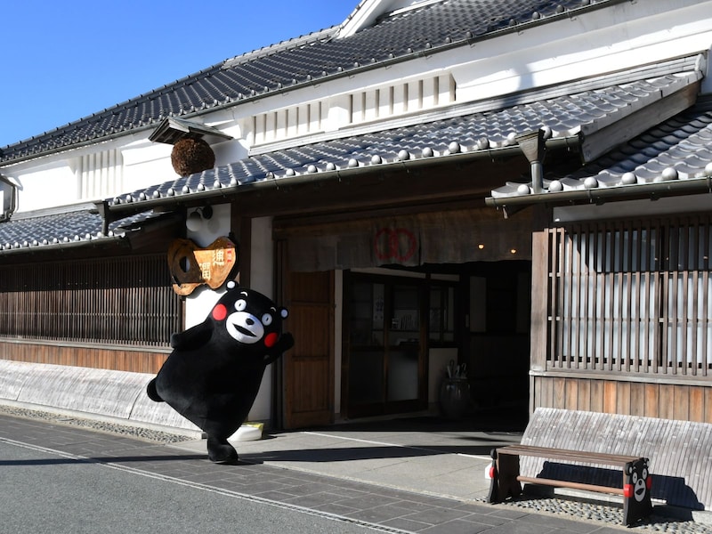 通潤酒造でくまモンと一緒にランチ