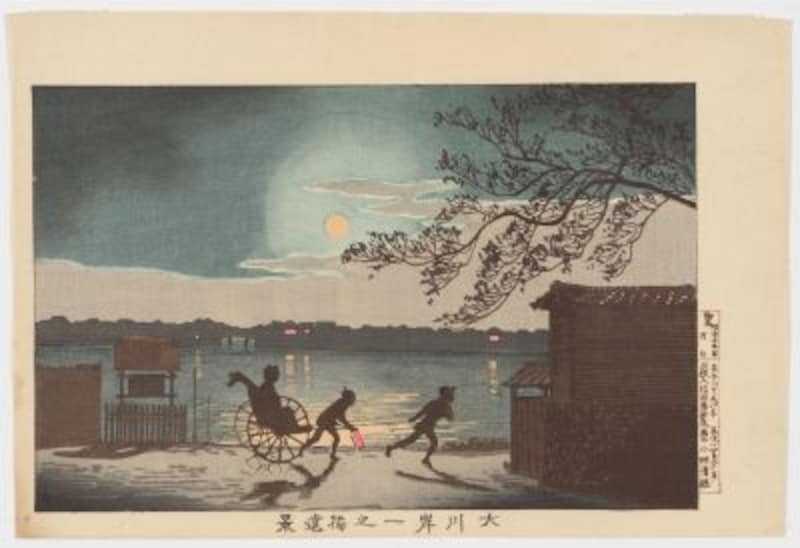 小林 清親《大川岸一之橋遠景》