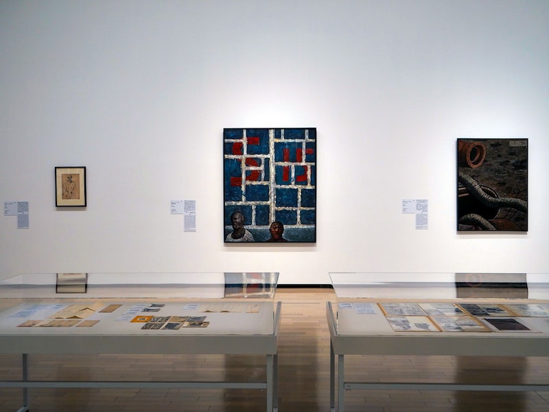 展示風景より、チョ・ヤンギュ（曺良奎）の3作品（筆者撮影）