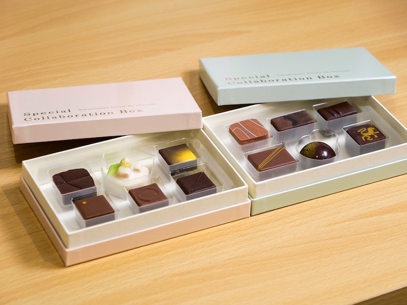 左:「スペシャルコラボレーションBOX JAPAN」(6個入、3564円) 右:「スペシャルコラボレーションBOX FRANCE」(6個入、3564円)