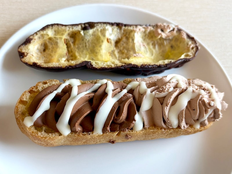 チョコクリームがせいたくにたっぷりと入っています！  