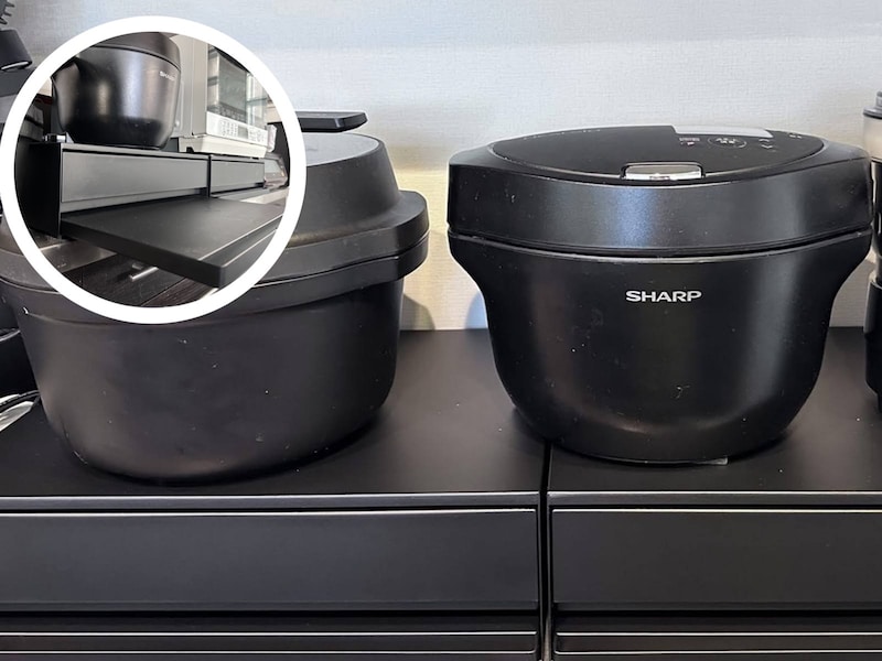 ツーウェイ キッチン家電下 引き出し&スライドテーブル