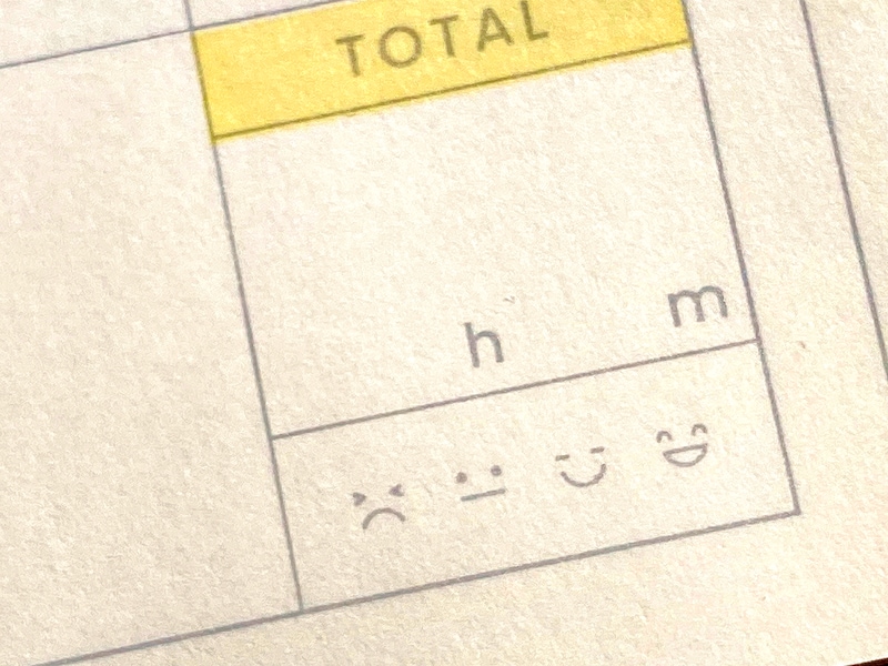 開発を担当した松本さんの推しが、達成度を描き込むゲージ代わりのスマイル欄