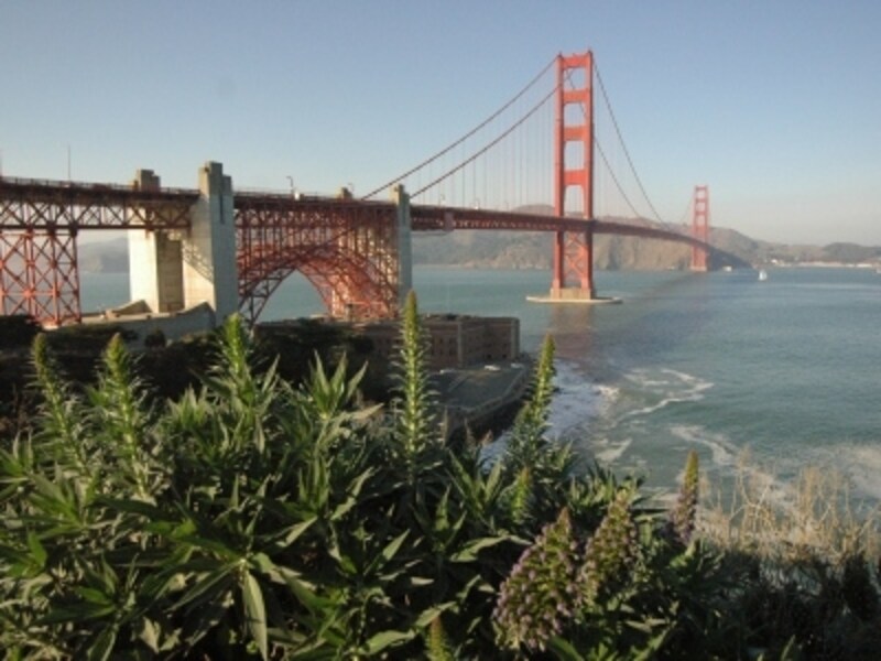 サンフランシスコ側から見たゴールデンゲートブリッジ