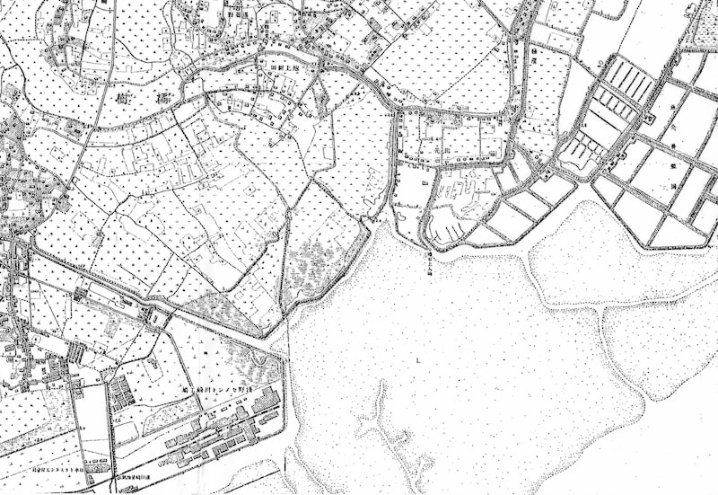 1922（大正11）年測図の川崎沿岸部（出典：国土地理院地形図）
