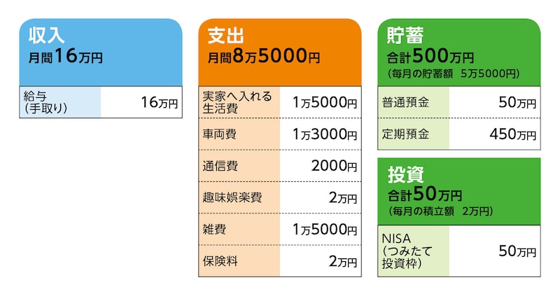 相談者「胃腸は大切」さんの家計収支データ