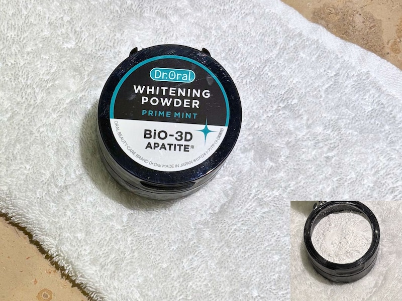 3Dホワイトニングパウダーの蓋を開けた状態と閉めた状態