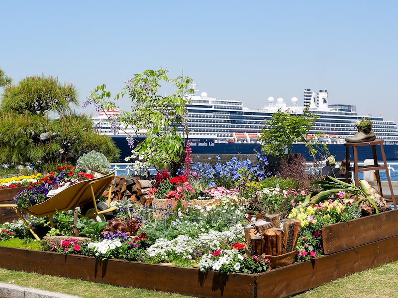 過去のよこはま花と緑のスプリングフェア 花壇展の様子