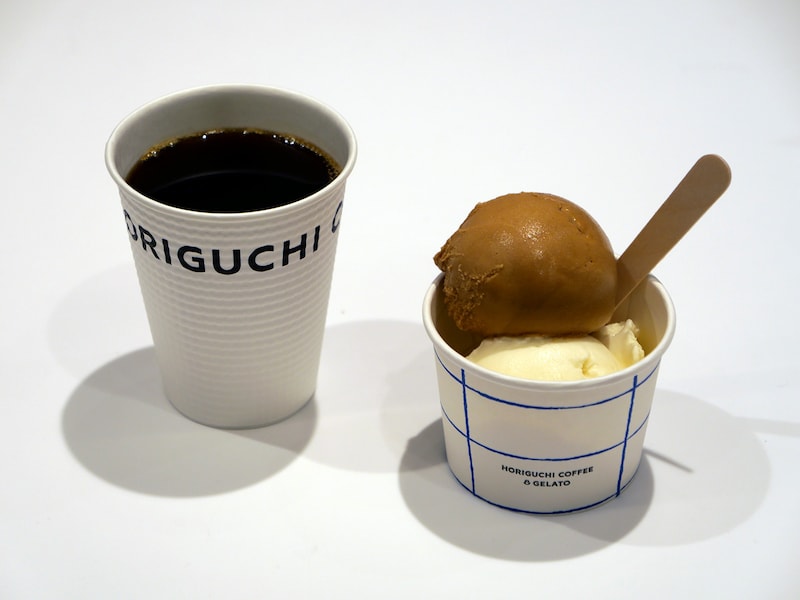 HORIGUCHI COFFEE & GELATO「コーヒーとジェラートのペアリングセット」（1150円）（筆者撮影）